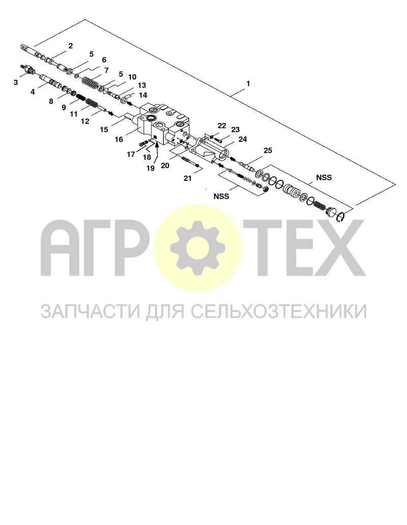 Чертеж Секция гидрораспределителя (6VLV31bf)